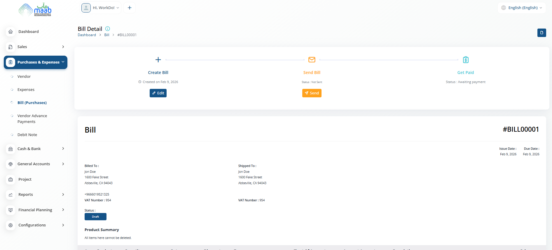 MAAB Purchasing dashboard